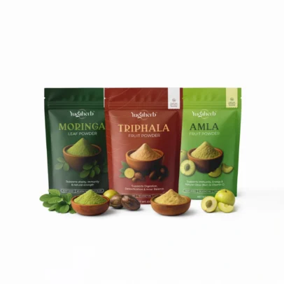 Skin, Hair & Gut Combo | Amla, Moringa & Triphala | Yugaherb